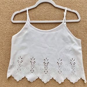 white detailed tank top blouse